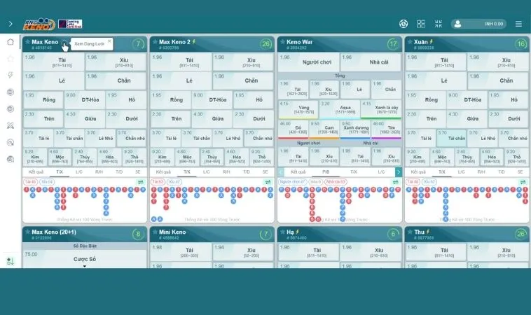 Cách Chơi Game Nhanh Keno 88Goals Chuẩn Xác Nhất Năm 2025 2 Giao diện chơi game nhanh Keno 88Goals