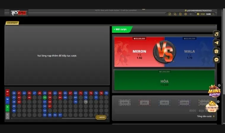 Chinh Phục Sảnh Cược Đá Gà WS168 Tại 88Goals Thưởng Lớn Bất Ngờ 2 Các cửa cược tại sảnh Đá Gà WS168 Tại 88Goals